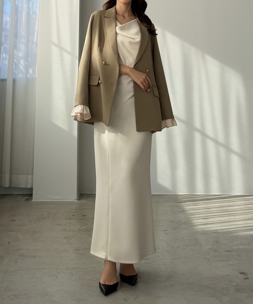 フリルレイヤードデザインジャケット（テーラードジャケット）｜Louere