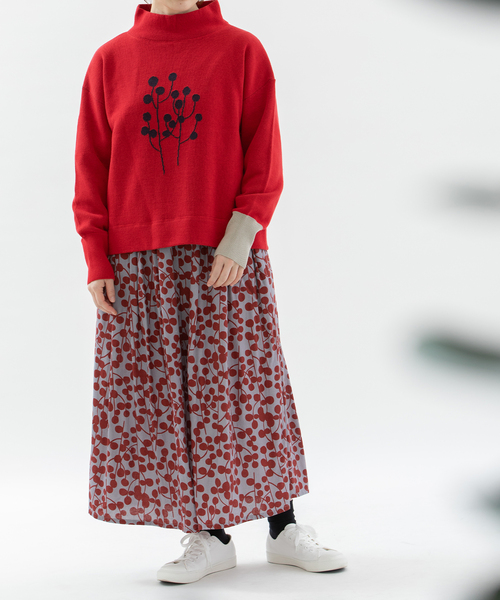 セール】ユーカリモックネックスエット風ニット（ニット/セーター