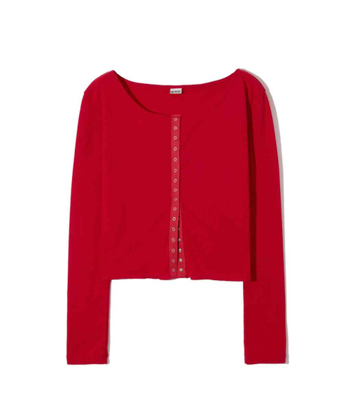 RENSE（レンセ）の「Line Snap Long Sleeve Red（Tシャツ/カットソー・レディース・その他・FREE）」の4枚目の写真