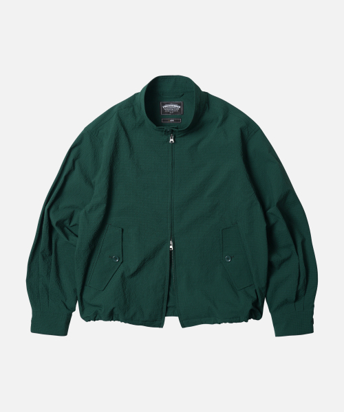 FRIZMWORKS(フリズムワークス)の「SEERSUCKER BUDDY HARRINGTON JACKET _ DARK GREEN(ブルゾン・メンズ・その他・MEDIUM/LARGE/X-LARGE)」の1枚目の写真