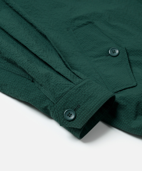 FRIZMWORKS(フリズムワークス)の「SEERSUCKER BUDDY HARRINGTON JACKET _ DARK GREEN(ブルゾン・メンズ・その他・MEDIUM/LARGE/X-LARGE)」の7枚目の写真