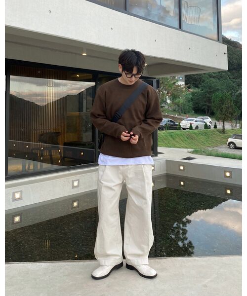 MUSINSA STANDARD（ムシンサスタンダード）の「ミニマルクルーネックニット[ブラウン]（ニット/セーター・メンズ・その他・LARGE/X-LARGE/XX-LARGE/SMALL/MEDIUM）」の15枚目の写真
