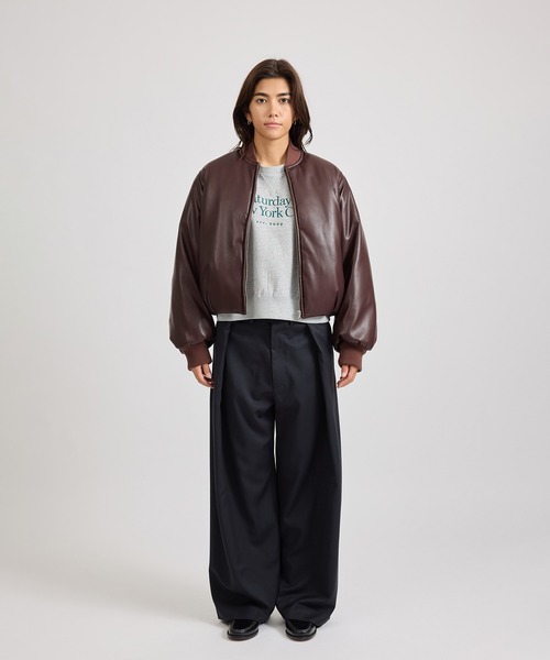 Saturdays NYC（サタデーズ ニューヨークシティ ）の「Dorothy Cropped Bomber Jacket  | WOMEN（その他アウター・レディース・ブラック/ワイン・S/L/M）」の10枚目の写真