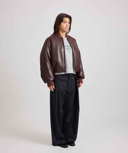 Saturdays NYC（サタデーズ ニューヨークシティ ）の「Dorothy Cropped Bomber Jacket  | WOMEN（その他アウター・レディース・ブラック/ワイン・S/L/M）」の11枚目の写真