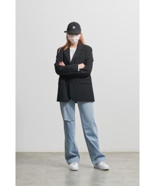 MUSINSA STANDARD WOMAN(ムシンサスタンダードウーマン)の「レディーススラッシュルーズストレートデニムパンツ【ライトインディゴ】(デニムパンツ・レディース・その他・30/24/25/26/27/28/29)」の15枚目の写真