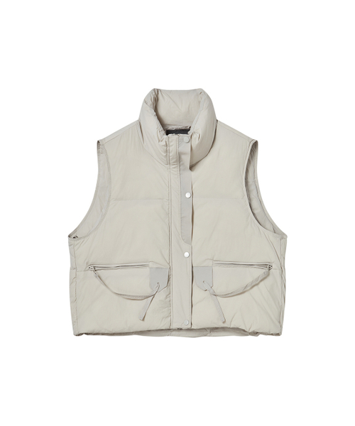 セール】オーバーサイズダウンベスト [ライトベージュ]（ダウンベスト