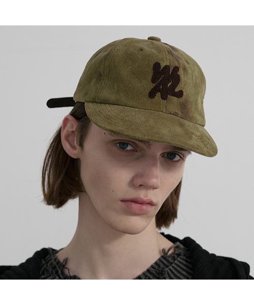 WOOALONG(ウアロン)の「Tie Dye Corduroy Camp Cap - GREEN(キャップ・レディース・グリーン・FREE)」の1枚目の写真