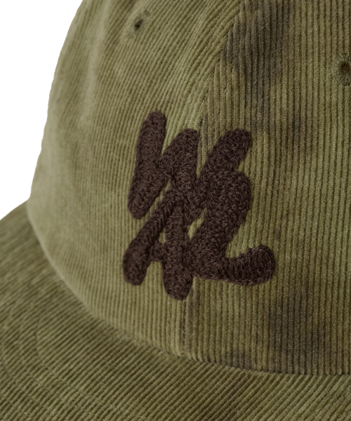 WOOALONG(ウアロン)の「Tie Dye Corduroy Camp Cap - GREEN(キャップ・レディース・グリーン・FREE)」の3枚目の写真