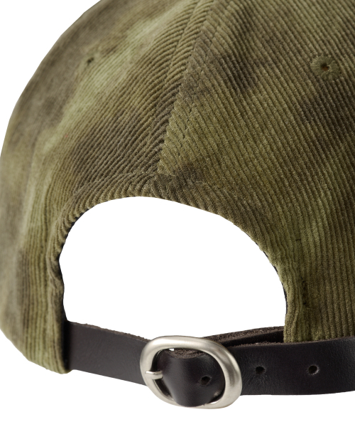 WOOALONG(ウアロン)の「Tie Dye Corduroy Camp Cap - GREEN(キャップ・レディース・グリーン・FREE)」の4枚目の写真