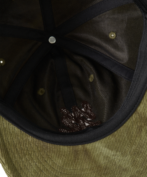 WOOALONG(ウアロン)の「Tie Dye Corduroy Camp Cap - GREEN(キャップ・レディース・グリーン・FREE)」の5枚目の写真