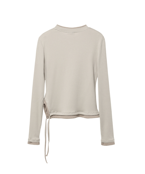 Opening Project（オープニングプロジェクト）の「W Small Logo Layered T Shirt - Brown（Tシャツ/カットソー・レディース・その他・FREE）」の2枚目の写真