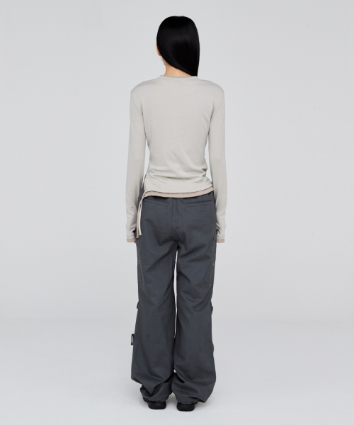 Opening Project（オープニングプロジェクト）の「W Small Logo Layered T Shirt - Brown（Tシャツ/カットソー・レディース・その他・FREE）」の5枚目の写真