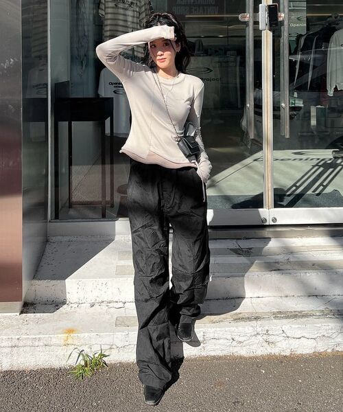 Opening Project（オープニングプロジェクト）の「W Small Logo Layered T Shirt - Brown（Tシャツ/カットソー・レディース・その他・FREE）」の6枚目の写真