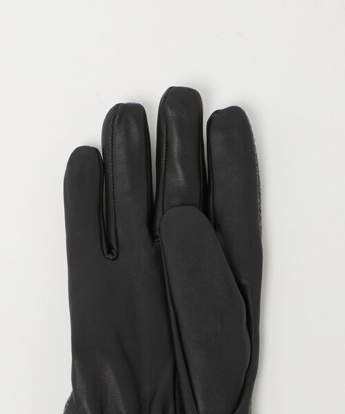 green label relaxing(グリーンレーベルリラクシング)の「MOON ムーン ヘリンボーン×レザー グローブ -タッチパネル対応-(手袋・メンズ・ネイビー/ダークブラウン/ブラック・FREE)」の9枚目の写真