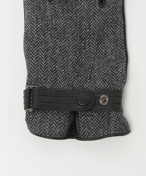 green label relaxing(グリーンレーベルリラクシング)の「MOON ムーン ヘリンボーン×レザー グローブ -タッチパネル対応-(手袋・メンズ・ネイビー/ダークブラウン/ブラック・FREE)」の10枚目の写真