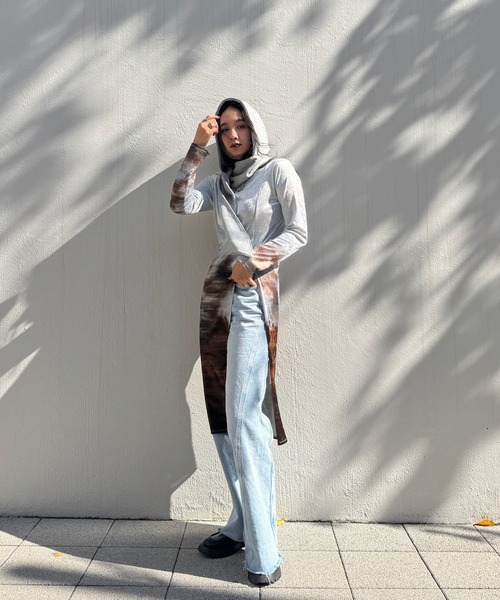 UND LANDSCAPE PRINT LONG TOP（Tシャツ/カットソー）｜Ameri（アメリ