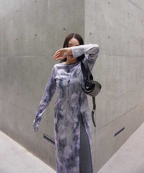 UND LANDSCAPE PRINT LONG TOP（Tシャツ/カットソー）｜Ameri（アメリ