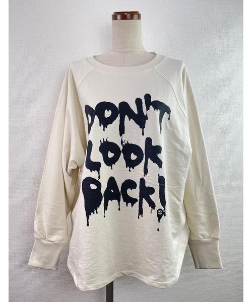 Rydia（リディア）の「DON'Tルーズラグラントップス（Tシャツ/カットソー・レディース・トップグレー/オフホワイト/ブラック・1）」の2枚目の写真