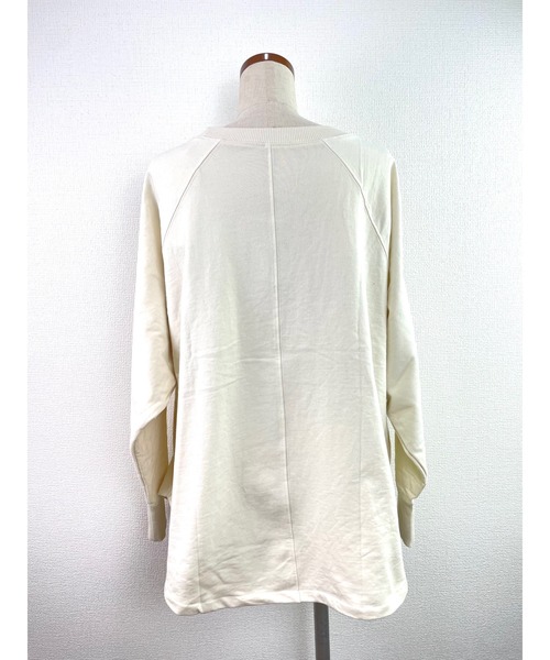 Rydia（リディア）の「DON'Tルーズラグラントップス（Tシャツ/カットソー・レディース・トップグレー/オフホワイト/ブラック・1）」の6枚目の写真