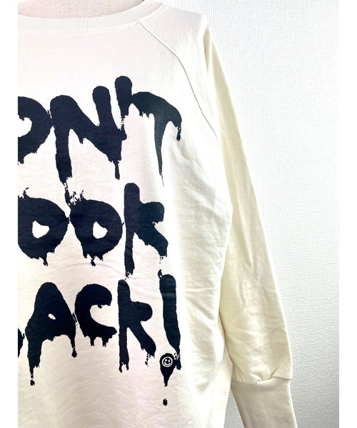 Rydia（リディア）の「DON'Tルーズラグラントップス（Tシャツ/カットソー・レディース・トップグレー/オフホワイト/ブラック・1）」の4枚目の写真