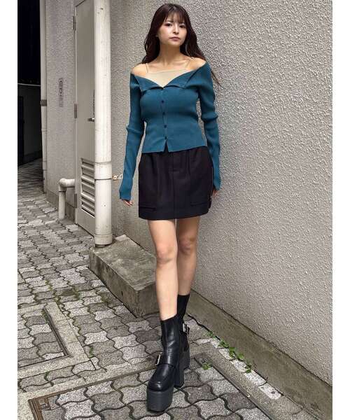 MURUA（ムルーア）の「サイドジップカーゴスカート（スカート・レディース・ブラック/グレー・2/1）」の18枚目の写真