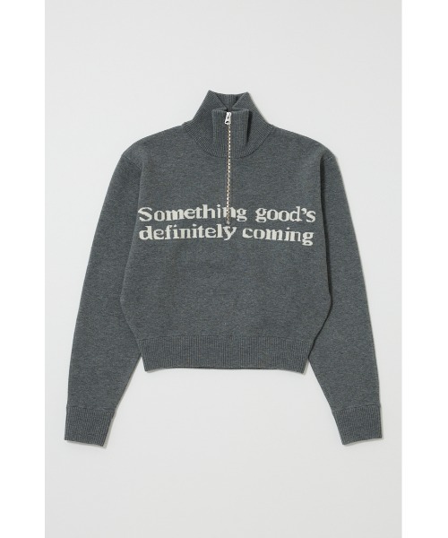 MOUSSY(マウジー)の「LETTERED HALF ZIP セーター(ニット/セーター・レディース・杢グレー/オフホワイト/レッド/ネイビー・FREE)」の3枚目の写真