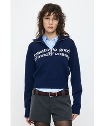 MOUSSY | LETTERED HALF ZIP セーター(ニット/セーター)