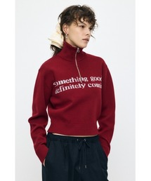MOUSSY | LETTERED HALF ZIP セーター(ニット/セーター)