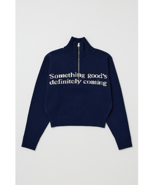 MOUSSY(マウジー)の「LETTERED HALF ZIP セーター(ニット/セーター・レディース・杢グレー/オフホワイト/レッド/ネイビー・FREE)」の5枚目の写真