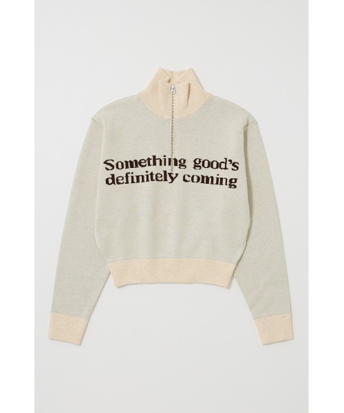 MOUSSY(マウジー)の「LETTERED HALF ZIP セーター(ニット/セーター・レディース・杢グレー/オフホワイト/レッド/ネイビー・FREE)」の6枚目の写真