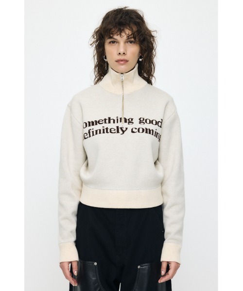 MOUSSY(マウジー)の「LETTERED HALF ZIP セーター(ニット/セーター・レディース・杢グレー/オフホワイト/レッド/ネイビー・FREE)」の20枚目の写真