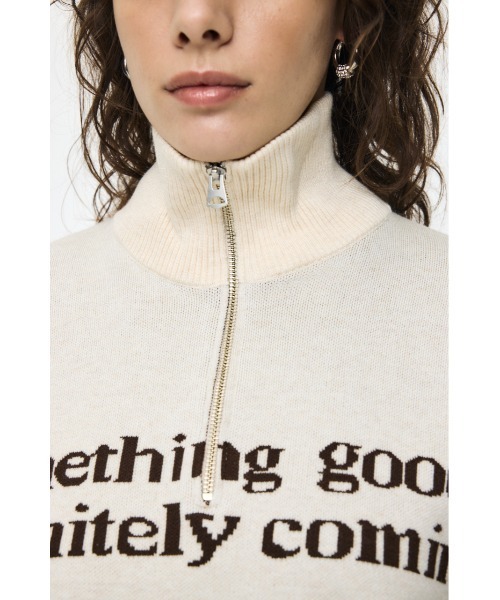MOUSSY(マウジー)の「LETTERED HALF ZIP セーター(ニット/セーター・レディース・杢グレー/オフホワイト/レッド/ネイビー・FREE)」の17枚目の写真