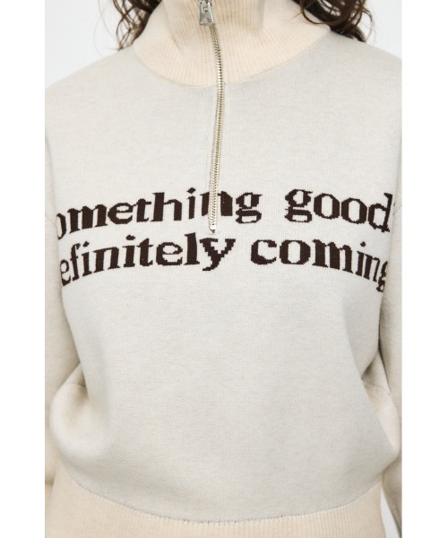 MOUSSY(マウジー)の「LETTERED HALF ZIP セーター(ニット/セーター・レディース・杢グレー/オフホワイト/レッド/ネイビー・FREE)」の16枚目の写真