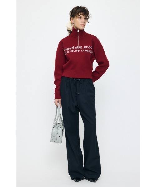 MOUSSY(マウジー)の「LETTERED HALF ZIP セーター(ニット/セーター・レディース・杢グレー/オフホワイト/レッド/ネイビー・FREE)」の12枚目の写真