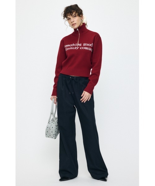MOUSSY(マウジー)の「LETTERED HALF ZIP セーター(ニット/セーター・レディース・杢グレー/オフホワイト/レッド/ネイビー・FREE)」の11枚目の写真