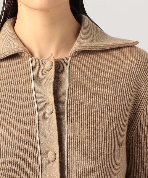 今季販売中　ラメウール フラットカラーニットカーディガン ラメウール フラットカラーニットカーディガン | maison TOMORROWLAND