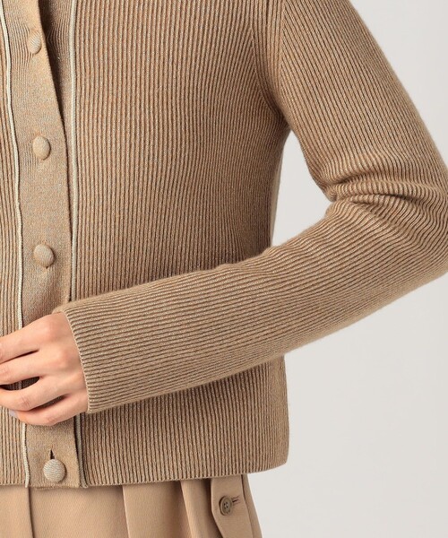 今季販売中　ラメウール フラットカラーニットカーディガン ラメウール フラットカラーニットカーディガン | maison TOMORROWLAND