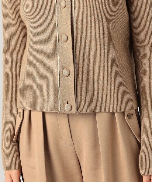 ラメウール フラットカラーニットカーディガン（ニット/セーター