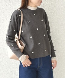 SHIPS Colors:〈手洗い可能〉ビジュー クルーネック プルオーバー◇