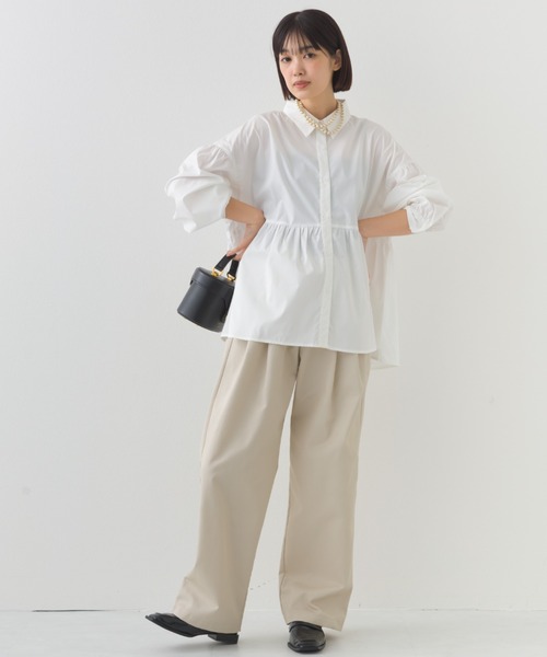 OMNES(オムネス)の「ハイウエストツータックチノパンツ(チノパンツ・レディース・ブラウン/オリーブ/ブラック/アイボリー・FREE)」の5枚目の写真