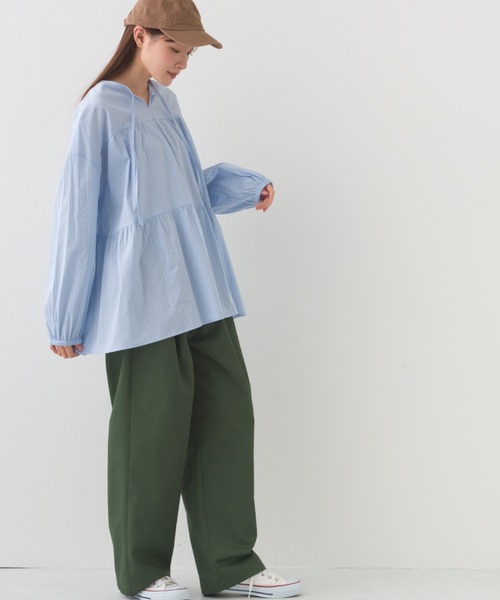 OMNES(オムネス)の「ハイウエストツータックチノパンツ(チノパンツ・レディース・ブラウン/オリーブ/ブラック/アイボリー・FREE)」の13枚目の写真