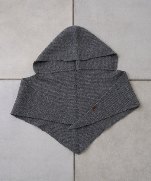 CIAOPANIC TYPY（チャオパニックティピー）の「フード付きスカーフマフラー（マフラー・レディース・バーガンディー/アイボリー/グレー・ONE SIZE）」の12枚目の写真