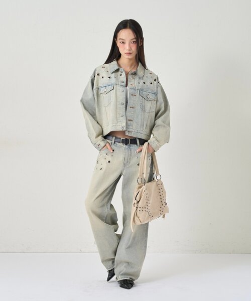 WHO'S WHO gallery(フーズフーギャラリー)の「EYELET LOW RISE DENIM /アイレットローライズデニム(デニムパンツ・レディース・ブラック/サックスブルー/ネイビー・MEDIUM/SMALL)」の15枚目の写真