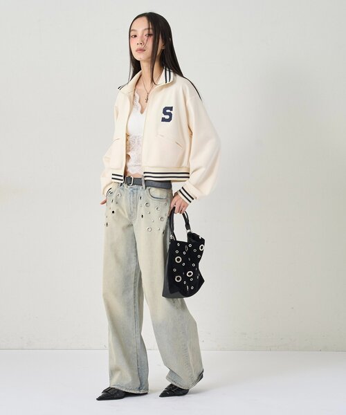 WHO'S WHO gallery(フーズフーギャラリー)の「EYELET LOW RISE DENIM /アイレットローライズデニム(デニムパンツ・レディース・ブラック/サックスブルー/ネイビー・MEDIUM/SMALL)」の16枚目の写真