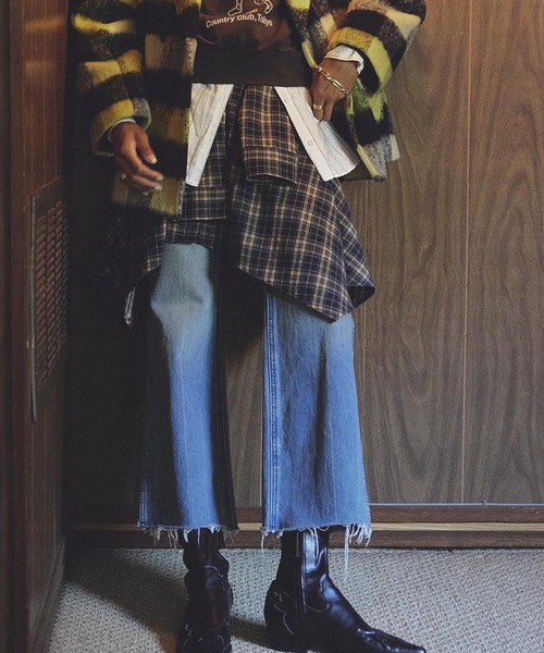 ROSE BUD(ローズバッド)の「TIED SHIRT HEM SKIRT(スカート・レディース・ブラウン/ネイビー・ONE SIZE)」の1枚目の写真