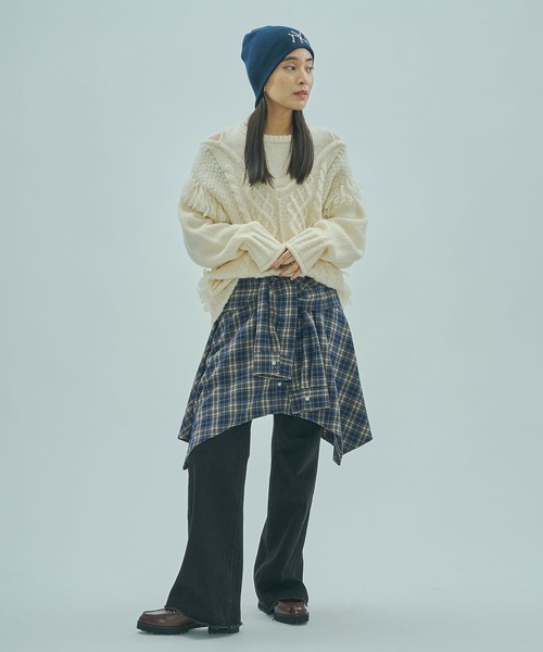 ROSE BUD(ローズバッド)の「TIED SHIRT HEM SKIRT(スカート・レディース・ブラウン/ネイビー・ONE SIZE)」の17枚目の写真
