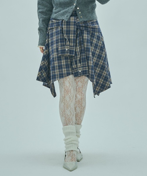 ROSE BUD(ローズバッド)の「TIED SHIRT HEM SKIRT(スカート・レディース・ブラウン/ネイビー・ONE SIZE)」の9枚目の写真