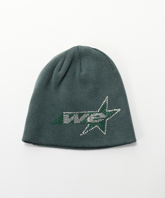 セール】WOKE EDGE / ウォークエッジ RHINESTONE WE STAR LOGO BEANIE
