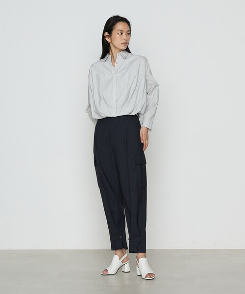 COMME CA(コムサ)の「〔 TALLサイズ 〕 コットンポプリンストライプ シャツ(シャツ/ブラウス・レディース・サックスブルー/トップグレー・15号)」の3枚目の写真