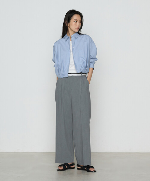 COMME CA(コムサ)の「〔 TALLサイズ 〕 コットンポプリンストライプ シャツ(シャツ/ブラウス・レディース・サックスブルー/トップグレー・15号)」の7枚目の写真